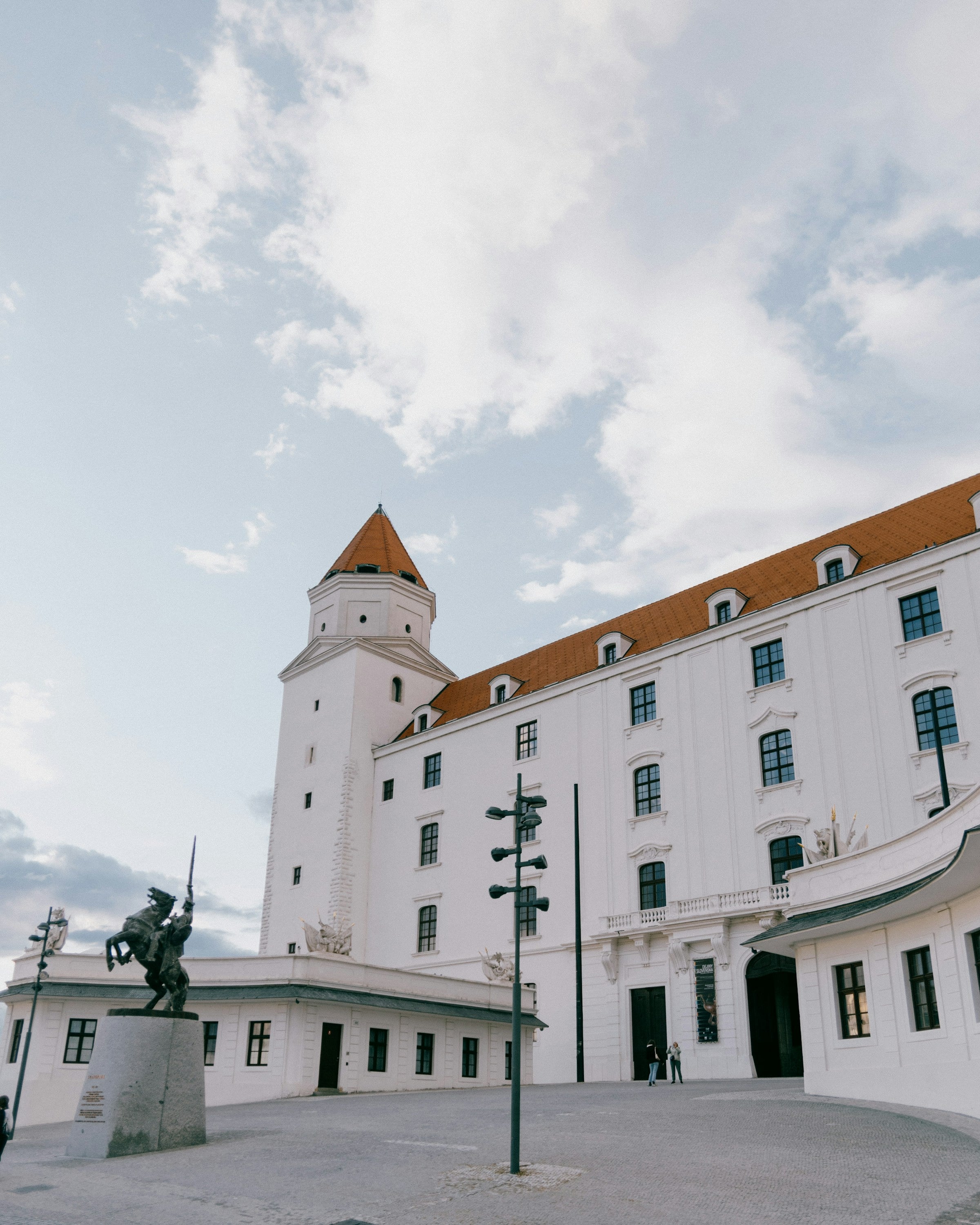 Bratislava Castle with the equestrian statue of King Svätopluk